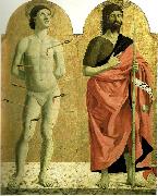 Piero della Francesca sts sebastian and john the baptist from the polyptych of the misericordia oil on canvas